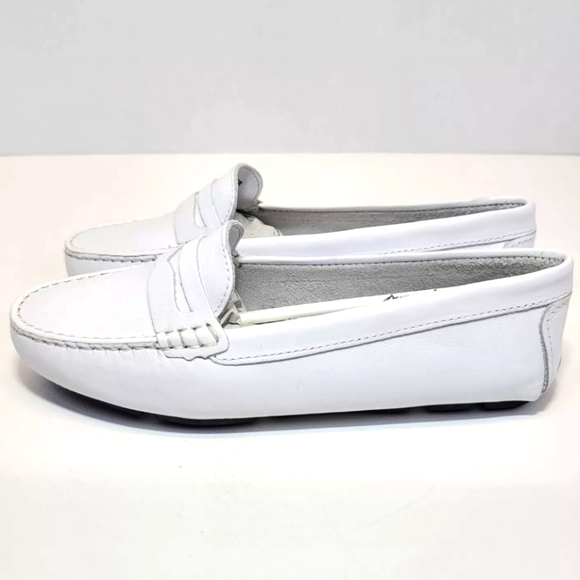 Massimo Mätteo Penny Keeper Loafers White Leather Women's 6.5B NIB MM-3178 - Picture 6 of 15